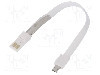 Cablu USB A mufa, USB B micro mufa, USB 2.0, lungime 0.23m, alb, AKYGA - AK-AD-34 foto