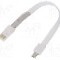 Cablu USB A mufa, USB B micro mufa, USB 2.0, lungime 0.23m, alb, AKYGA - AK-AD-34