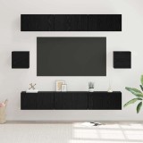 VidaXL Set comodă TV 8 pcs Stejar negru 60 x 30 x 30 cm Lemn compozit
