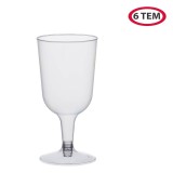 Set de 6 Pahare Reutilizabile de Plastic Transparent pentru Vin, CMCLASS