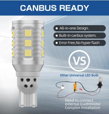 Set de 2 becuri Led Xentech Light W16W 3030 7w 12v 720 lumeni canbus - 6000 k foto