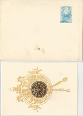 Romania, plic liliput, intreg postal, cu felicitare de Anul Nou, necirculat foto