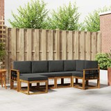 vidaXL Set de canapele de exterior cu pernă 6 pcs Natural și Antracit 3366650