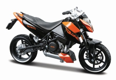 MAISTO MOTOCICLETA METALICA CU STAND EDITIE SPECIALA KTM 690 DUKE SCARA 1 LA 18 foto
