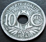 Cumpara ieftin Moneda istorica 10 CENTIMES - FRANTA, anul 1941 * cod 3946 = excelenta, Europa, Zinc