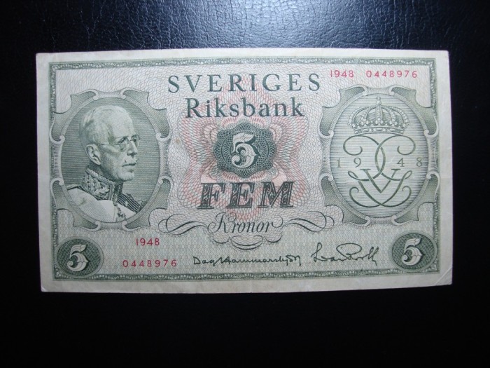 SUEDIA 5 KRONOR 1848