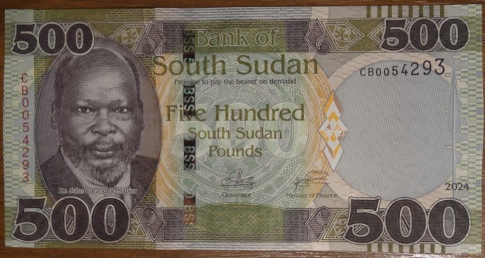 500 pounds 2024, Sudanul de Sud, UNC