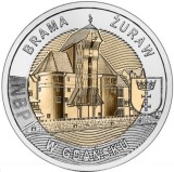 POLONIA 5 ZLOTI 2021 BIMETAL - CRANE GATE GDANSK , UNC, Europa, Cupru-Nichel