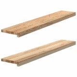 Cumpara ieftin Pervaz 2 buc lemn masiv de stejar netratat 110x20x2 cm