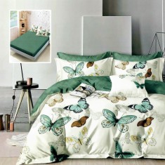 Lenjerie de pat finet 6 piese, cearceaf pat cu elastic, cearceaf pilota 200x230, 2 fete perna 50x70, 2 fete perna 70x70, Extra HF6P272 Relax KipRoom