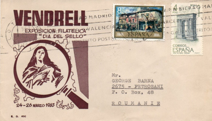 SPANIA 1963, Expozitie Filatelica, Dia del Sello, PO