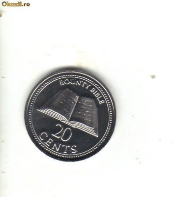 bnk mnd Pitcairn Island 20 cents 2010 unc foto