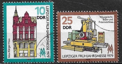 B1367 - Germania DDR 1979 - Targul de la Leipzig 2v.stampilat,serie completa foto
