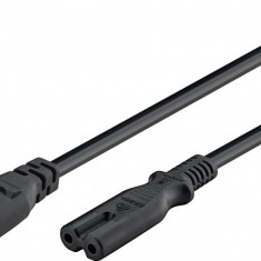 Cablu prelungitor Euro C7 tata - C8 mama 2m 2x0.75mm 2.5A negru Goobay