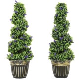 HOMCOM Set de Două Plante Artificiale Lavandă 90 cm | Aosom Romania