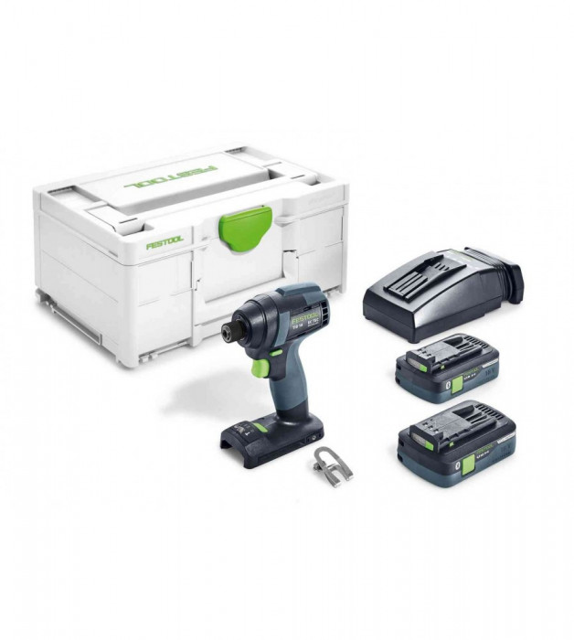 Masina de insurubat cu impact Festool cu 2 acumulatori 18 volti, incarcator, in cutie Systainer (577191)