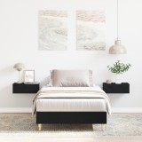 VidaXL Cadru de pat, 90x200 cm, stejar negru, lemn prelucrat