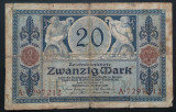 Cumpara ieftin Bancnota istorica 20 MARCI / MARK - GERMANIA/ BERLIN, anul 1915 * cod 102