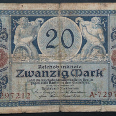 Bancnota istorica 20 MARCI / MARK - GERMANIA/ BERLIN, anul 1915 * cod 102