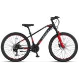 Bicicleta MTB Umit Arcus 2D, culoare negru/rosu , roata 27.5", cadru otel, frana... Cod:62713170003