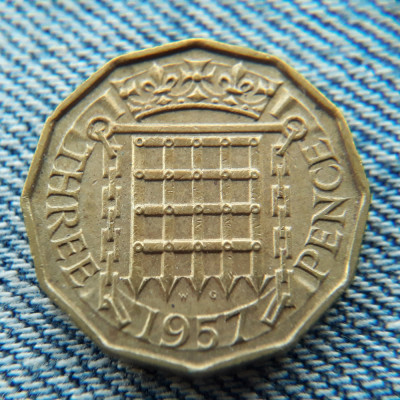 2c- 3 Pence 1957 Anglia / Marea Britanie foto