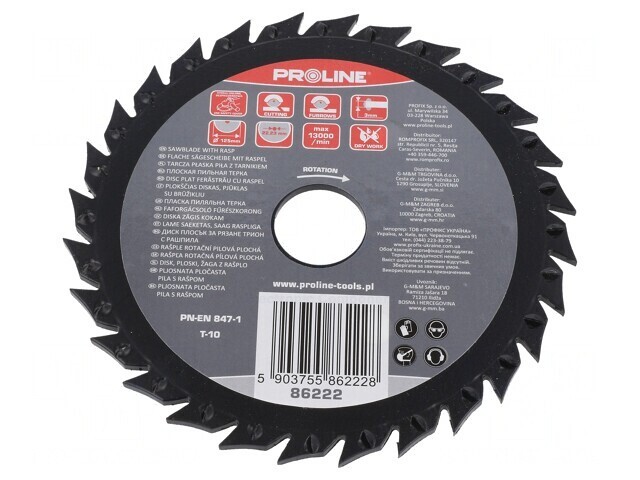 125mm Cutting Wheel with 22.2mm Mounting Hole and Rasp