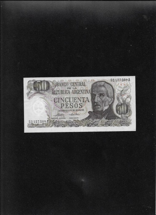 Rar! Argentina 50 pesos 1975 seria52157509 A!