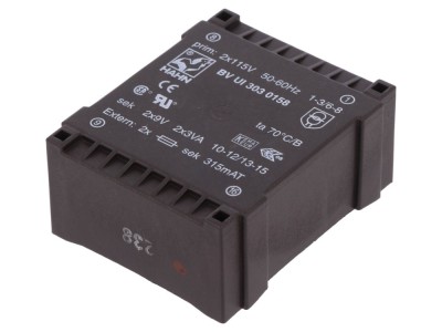 Transformator PCB &amp;icirc;ncapsulat 6VA 9V foto