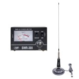 Antena CB PNI LED 2000, 90 cm, magnet 145mm si reflectometru PNI SWR-300 pentru masurare SWR, negru