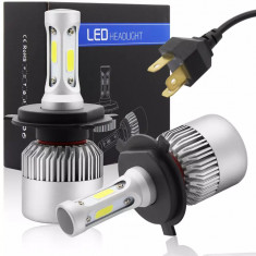 Set 2 leduri cu 3 fete luminoase 12v-24v, 8000lm, alb 6500k compatibil h4 foto