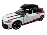 Macheta Audi RS6 1:32 alba replica metal lumini si sunete usi deschise portbagaj functional