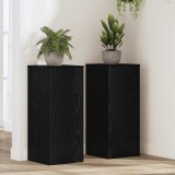 Cumpara ieftin Suporturi pentru plante 2 buc Negru Stejar 30 x 30 x 70 cm din lemn stratificat