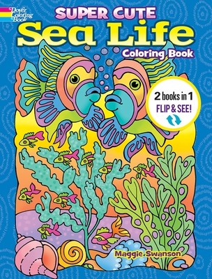 Super Cute Sea Life Coloring Book/Super Cute Sea Life Color by Number: 2 Books in 1/Flip and See! foto