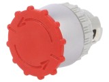 Comutator Siguranță SPAMEL SP22-B, 22mm, IP65, Roșu, Cap Ciupercă, 2 Poziții, Revenire Rotire