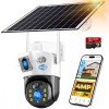 Camera Supraveghere Dubla VisionHub&reg;, Wireless Exterior, Incarcare Solara, Baterie 12000mAh, Panou Solar10 w, Vizualizare 360&deg;, Wi-fi, Conectare Telef