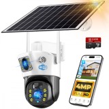 Cumpara ieftin Camera Supraveghere Dubla VisionHub&reg;, Wireless Exterior, Incarcare Solara, Baterie 12000mAh, Panou Solar10 w, Vizualizare 360&deg;, Wi-fi, Conectare Telef