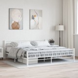 Cumpara ieftin Cadru de pat, alb, 180 x 200 cm, metal
