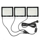 Cumpara ieftin Set 3 proiectoare LED 300W, 3 x 100W, 22,5 x 17,5 cm, lumina rece 6000K, IP66, cablu 200 cm