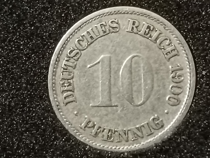 10 pfennig 1900 F (in capsula), stare EF+ / aUNC [poze]
