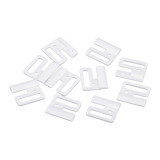 Set 5 inchizatori din plastic pentru sutien Crisalida, latime 2 cm, Alb