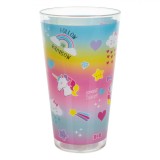 Pahar Plastic, Unicorn Curcubeu, Capacitate 0,6L, Multicolor, Transparent, Oem