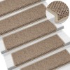 Gossi covorase scari autoadezive 15buc nisipiu 65x21x4cm aspect sisal