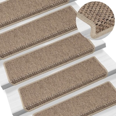 Gossi covorase scari autoadezive 15buc nisipiu 65x21x4cm aspect sisal foto