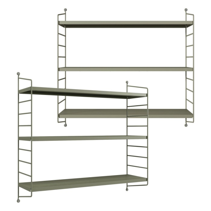 Set 2 buc raft perete Str&auml;ngn&auml;s 50x60x15cm otel camel [en.casa] HausGarden Leisure