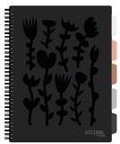 Caiet cu Spirala si Separatoare Strigo Pads Project Book Floral A4, Matematica, Negru