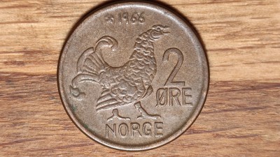 Norvegia - bijuterie de moneda - 2 ore 1966 - cocos de mesteacan - superba ! foto