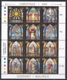 Guernsey 1993 - Vitralii - Timbre de Crăciun, Bloc, MNH