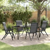 vidaXL Set de masă pentru grădină 5 pcs Gri Rattan poli