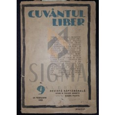 Revista &quot; CUVANTUL LIBER &quot; 1925