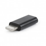 ADAPTOR GEMBIRD, pt. smartphone, Lightning (T) la USB Type-C (M), negru,